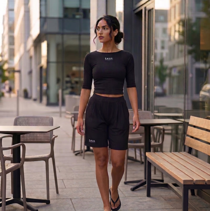 Marais Rib Shorts - Black